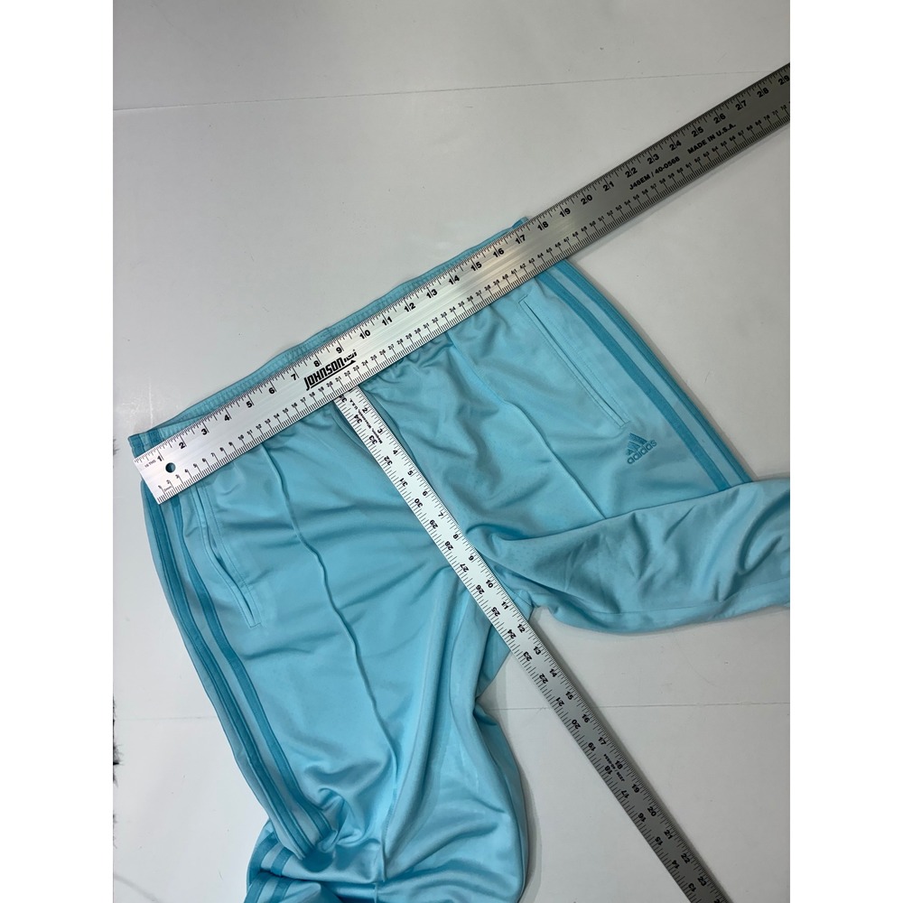 Adidas Womens Light Blue Three Stripe Track Pants Large Pastel Blue Sporty Y2K L - Picture 9 of 10